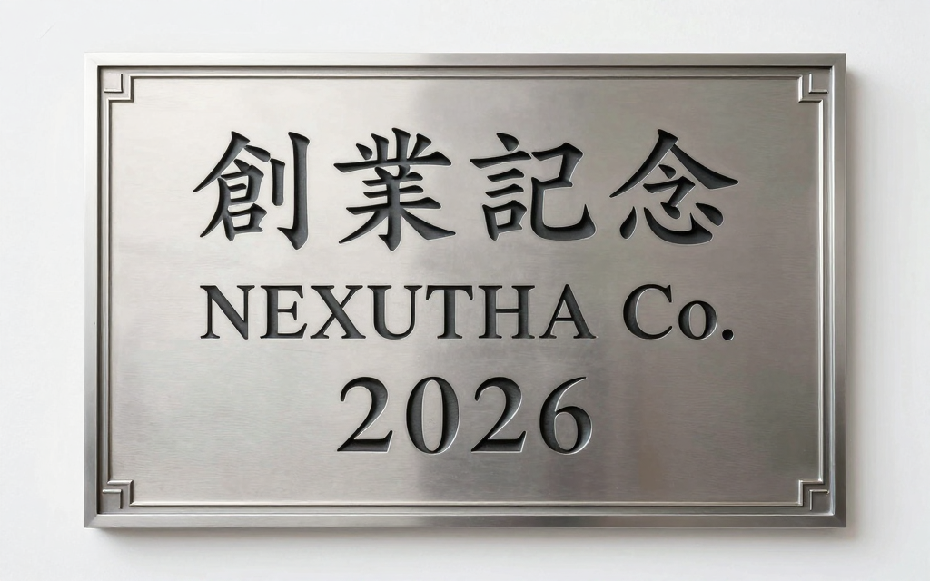 NEXUTHA 記念プレート(大) レーザー彫刻作品